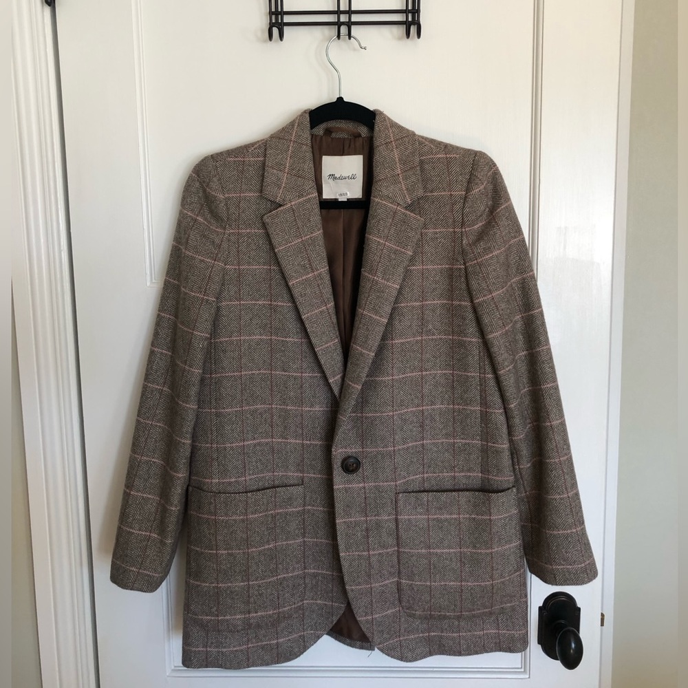 Madewell Larsen Blazer in beige plaid